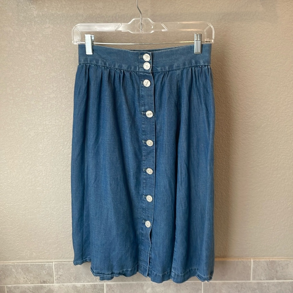 LOFT Denim Button Front Skirt